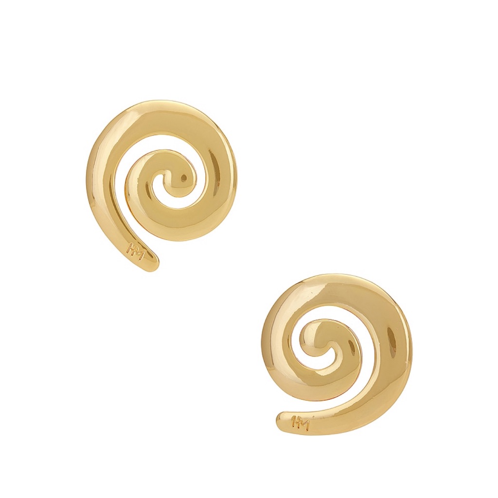 Elegant Gold Swirl Earrings 40$